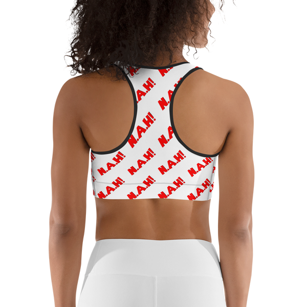 Queen's 'N.A.H! Pattern' Sports Bra (White)