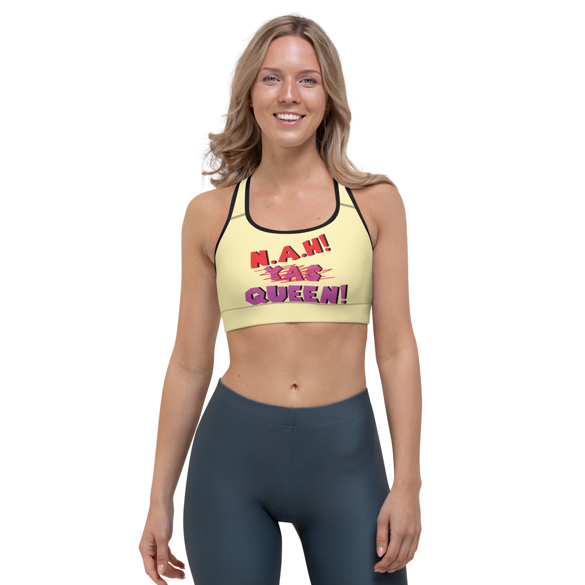 Queen's 'N.A.H!' Queen!' Sports Bra (Banana Mania)