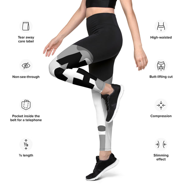 Queen's 'N.A.H! Spot' Sports Leggings (Black)