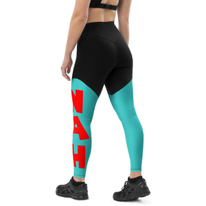 Queen's 'N.A.H!' Sports Leggings (Dark Turquoise)
