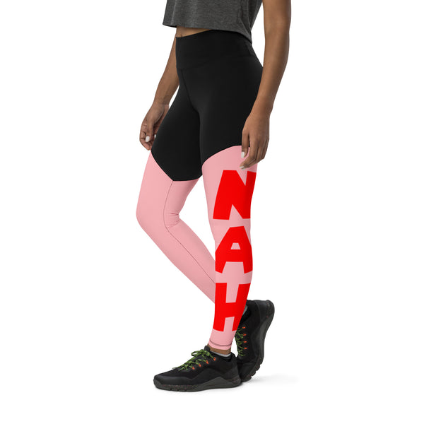 Queen's 'N.A.H!' Sports Leggings (Pink)