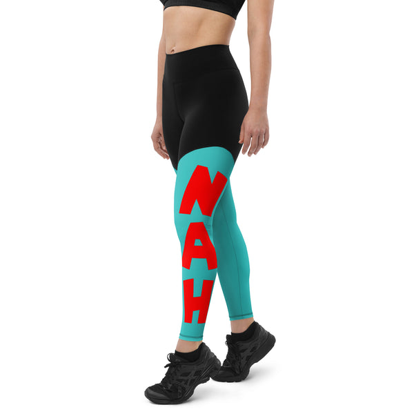 Queen's 'N.A.H!' Sports Leggings (Dark Turquoise)
