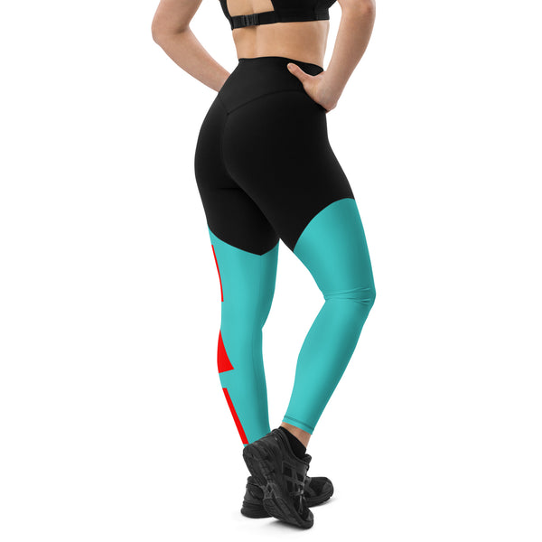 Queen's 'N.A.H!' Sports Leggings (Dark Turquoise)
